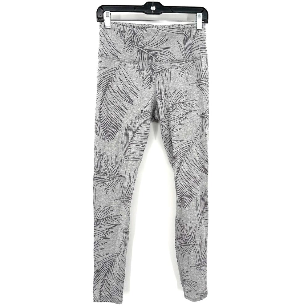 Athleta Size Small Full Length Athletic Leggings Light Gray Dark Gray Print